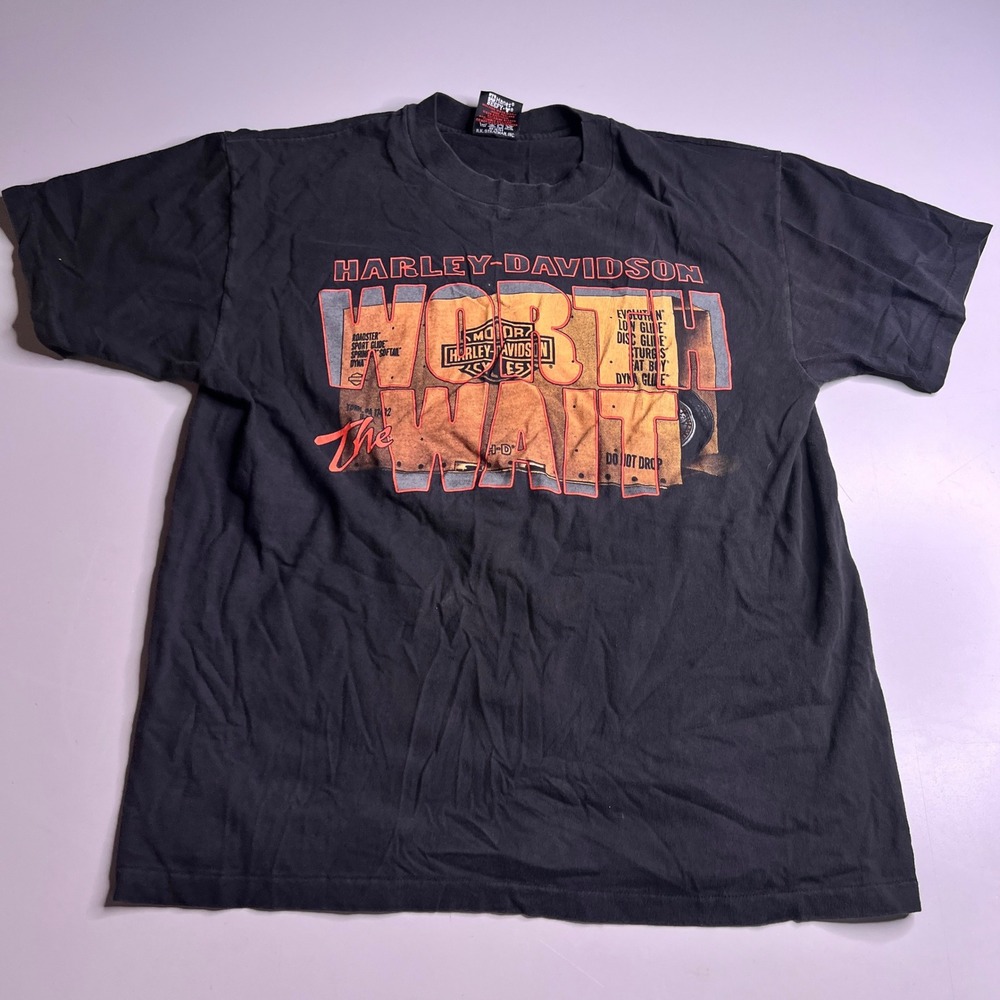 90s Vintage Harley Davidson Worth The Wait T Shirt Dallas TX Single Stitch L